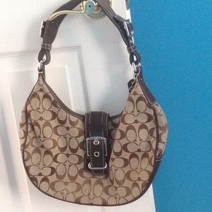 NWOT coach signature fabric hobo